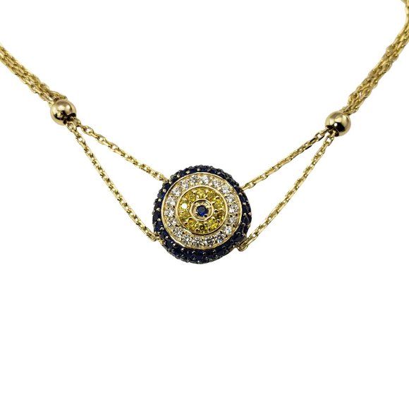 Vintage 14 Karat Yellow Gold and Simulated Gemstone Bracelet #12140 - Picture 2 of 6